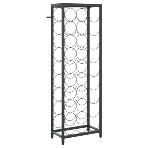 vidaXL Casier à Bouteilles de 27 Bouteilles Noir 34x18x100cm Fer forgé, Porte-Bouteille, Support à vin, casier à vin de Cuisine
