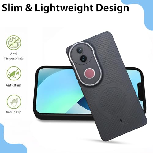 Image of LIRAMARK Rugged Carbon Fibre TPU Armor Silicone Back Cover Case for Vivo V50 / V50e / V50 5G Elite Edition /iQOO Z10R / Vivo T4R 5G