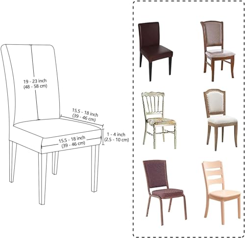 Northern Brothers Dining Chair Covers Set Of 2, Removable Washable Chair Covers For Parson Dining Chairs, Stretch Slipcovers For Dining Room,Hotel thumb #4
