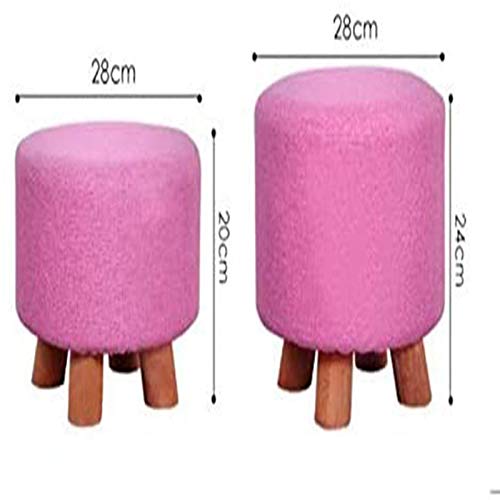 Pouf repose-pieds en tissu 28x20cm et bois massif pour salon