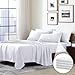Swift Home Queen Ultra-Soft Brushed Microfiber 6-Piece Bed Sheet Sets, Extremely Durable - Easy Fit - Wrinkle Resistant - (Includes 2 Bonus Pillowcases), Queen, White