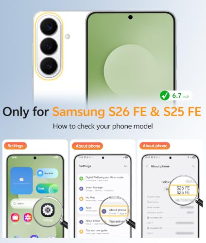 Image of FNTCASE for Samsung Galaxy S26 FE Case / S25 FE Case, with Screen Protector