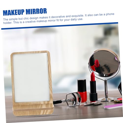 Ipetboom espejo de maquillaje de madera de mesa miniatura 5
