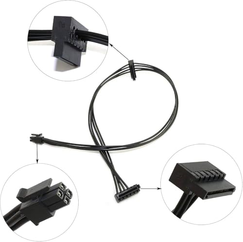 Image of Mini 4 Pin to 2 SATA HDD Power Cable Compatible with Lenovo Ideacentre 510S