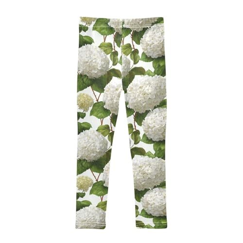 Girls Leggings Hydrangea Flowers Soft Toddler Leggings for Girls Kids Pants Size 4T-10T2