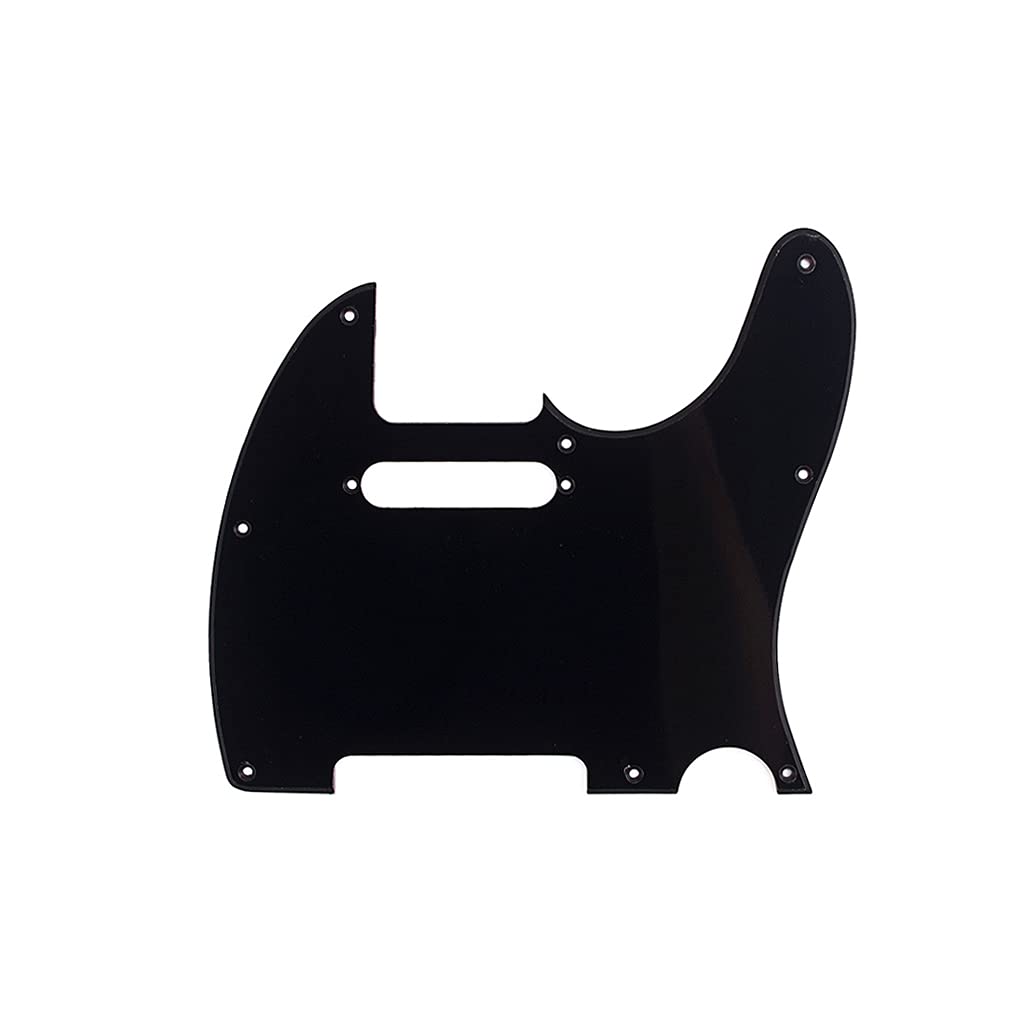Alnicov 8-otworowy pickguard Telecaster do amerykańskiego/meksykańskiego amerykańskiego standardu Telecaster części w nowoczesnym stylu, 1-warstwowy czarny