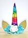 Handmade Unicorn Birthday Cake Toppers set, Unicorn Horn, Ears and Flowers Set. - For Unicorn Themed Party, Baby Shower, Birthday Party Decoration (Rainbow)