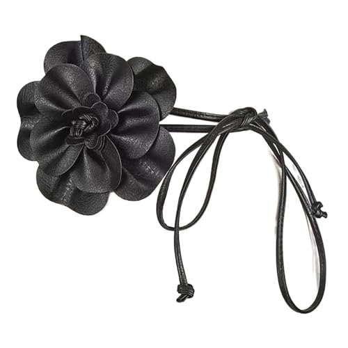Womens' Large Flower Knot Waist Chain Rope Belt Casual Leather for Dress Elegant