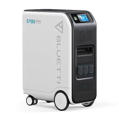 BLUETTI Groupe Éléctrogène Solaire EP500, 5100Wh LiFePO4 Batterie de Secours UPS, 4 CA Sorties (Puissance-Crête de 4800W), Centrale Électrique MPPT 1200W pour Les urgences, la Maison