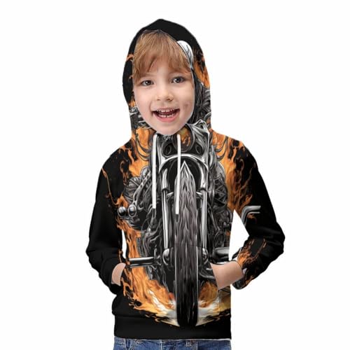 Sweat à capuche enfant imprimé 3D Coureur pour les sorties en famille l'hiver
