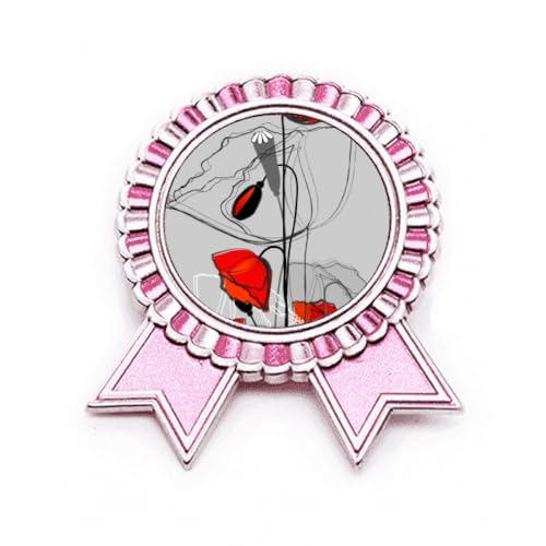 Pin's fleur rouge motif maïs rose accessoire métal taille M