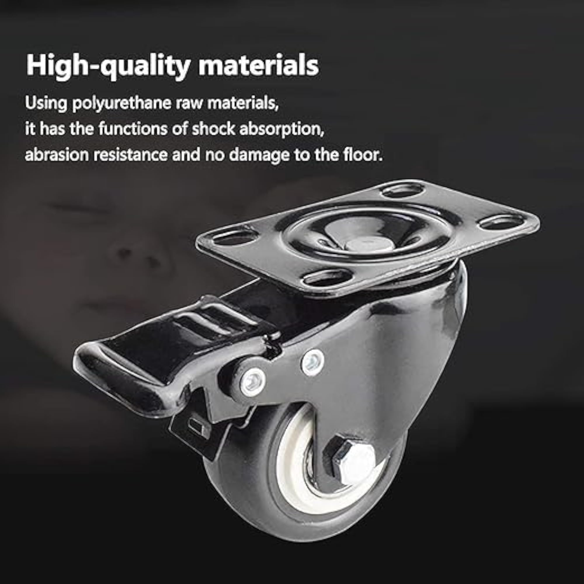 Engineering Heavy Duty Caster Wheels Soft Rubber Swivel