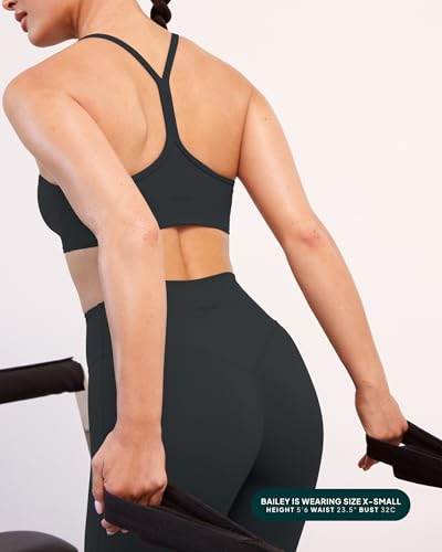 Image of PAVOI ACTIVE Yoga Racerback Bras for Women - Buttery Soft Low Support Scoop Neck Y-Back Thin Strap Sports Bra - FlexFlow