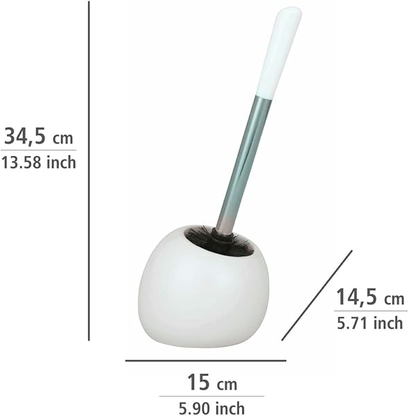 Wenko Polaris White - Escobillero de cerámica, 19 x 34.6 x 14.6 cm, Color Blanco - 4