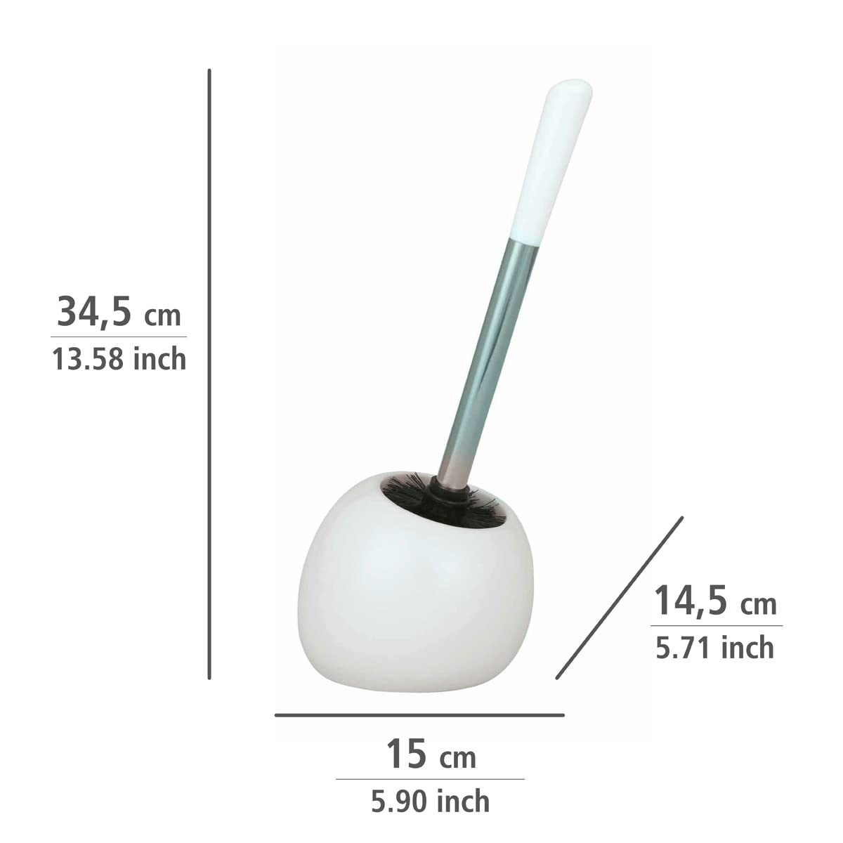 Wenko Polaris White - Escobillero de cerámica, 19 x 34.6 x 14.6 cm, Color Blanco — view 4