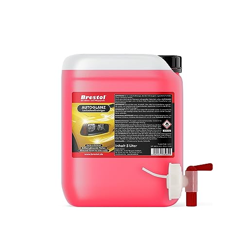 Brestol Autoglanz 5 Liter gebrauchsfertig + Auslaufhahn 51 mm - Sprühwax mit Abperleffekt Abperl-Effekt - Lackschnellreiniger Lackreiniger Autolackreiniger Sprühreiniger Lackversiegelung Sprühglanz