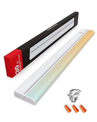 30 Inch Hardwired Under Cabinet Lighting, 3 Color Setting Dimmable LED Under Cabinet Lights Wired, 1700LM Linkable Under Counter Lights for Kitchen, 20W, CRI>97