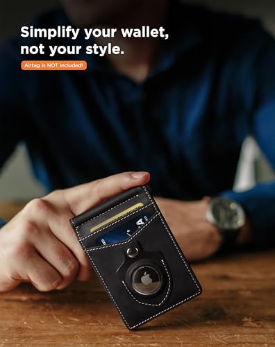 Image of SERMAN BRANDS RFID Blocking Wallet Slim Bifold - Genuine Leather Minimalist Front Pocket Wallets for Men with Money Clip Gift