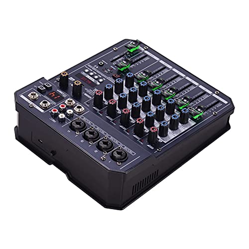 WanuigH Audio-mixer 6-kanaals mengconsole geïntegreerde 16 DSP 48V Phantom Power ondersteunt BT-aansluiting MP3-speler… - Image 4