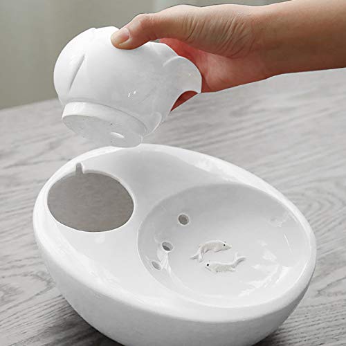 Fuente de agua eléctrica para gatos de cerámica 1.3 L miniatura 5
