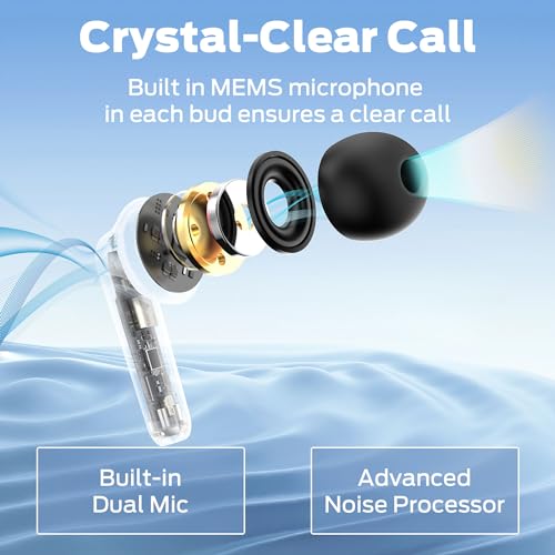 Image of Monster N-Lite 203 AirLinks Wireless Earbuds, Bluetooth 5.3 Headphones HiFi Stereo, Wireless Earphones with HD Clear Call, 30H Playback, Touch Control, Type-C Charging, IPX6 Waterproof in-Ear Earbuds