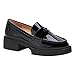Coach Women's Leah Leather Loafer, Black Patent, 7