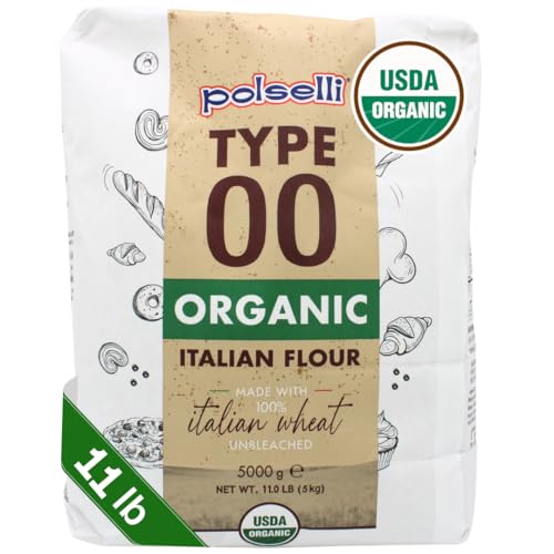 Comparison: Best Flour For Ooni Pizza Oven 9 POLSELLI Organic Flour, Type 00, 100% Italian Grain, Double Zero Flour, OO Extra Fine, BIO, Neapolitan Italian Pizza, Bread, Pasta, All Natural, Unbleached, All-Purpose Flour, Unbromated, No Additives