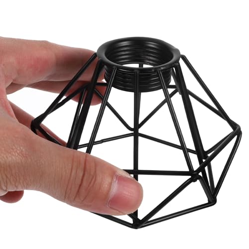 Image of Diamond Shape Wrought Iron Lampshade 3.74 Inch Metal Lamp Cover for Hanging Ceiling and Wall Lights Industrial Decorative Light Shade