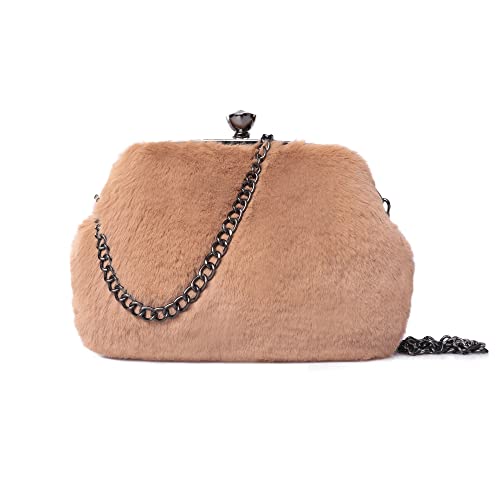 Fur Story Tote Bag Faux Fur Purses for Women Plush Handbag Fuzzy Shoulder Bag Big Capacity Black Purse for women’s Girls