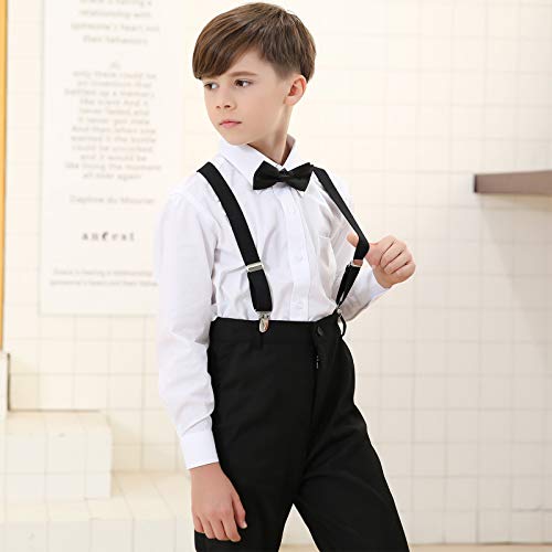 Kajeer Kids Suspender Bowtie Necktie Sets - Adjustable Elastic Classic Accessory Sets For 6 Months To 13 Year Old Boys & Girls (Black, 26 Inches (Fit 6 Months To 6Years)) #TOP5