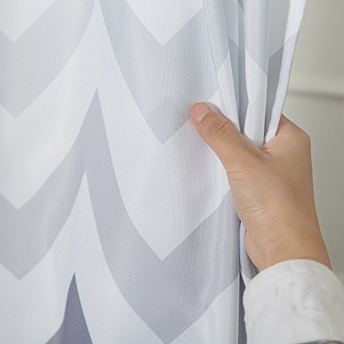 Chevron Fabric Shower Curtain Grey,White,Striped Geometric Bathroom Decorations 48"X72" Small Stall Size #TOP1
