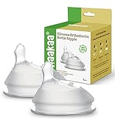 haakaa Gen.3 Silicone Orthodontic Baby Bottle Nipples, Anti-Colic Teat Attachment Compatible with...