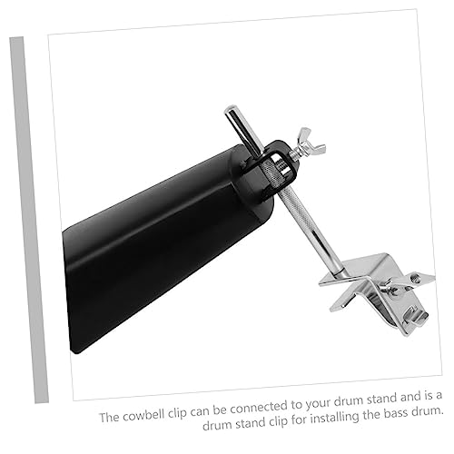 Abrazadera para campana de bombo Totority, clip para soporte de campana para kit de batería, fácil instalación para instrumentos de percusión miniatura 4