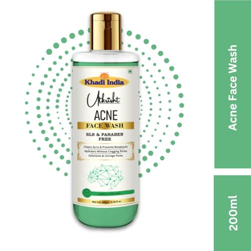 Image of Khadi Acne Face Wash 200ml | With Sodium Cocoyl Glycinate | For Acne, Breakouts, Pimple and Oil Control With Glowing Skin | SLS & Paraben Free | All Skin Types | Face Wash for Men & Women