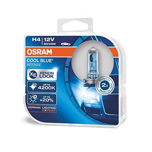 Osram 64193CBI-HCB 2 x Bombillas Cool Blue Intense H4 12V 60/55W Duo, Blanco
