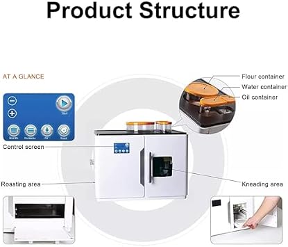 Automated Roti Maker Machine for Flatbread and Tortilla, Full Automatic Electric Roti Robot, Easy One-Click Production from Doughball to Puffy Roti