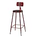 SHIJING Taburetes Altos de Cocina Taburete de Bar Sillas de Desayuno de Madera | con Soporte de Metal Patas y Respaldo | Estilo Industrial | para Mostrador/Café/Cocina/Pub, Carga Máxima 200kg