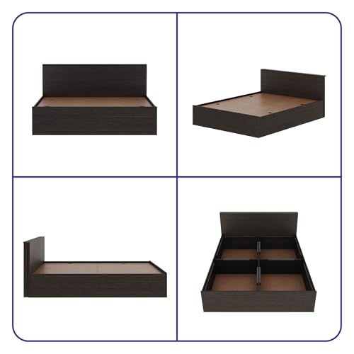 Image of Wakefit Bed | 1 Yr Warranty | Bed Queen Size, Comes with Storage Box, Noise-Free, Density: 680-750 kg /m, Termite & Borer Resistant, Fits Mattresses Up to 8 Inches (Taurus 78 x 60 - Wenge)