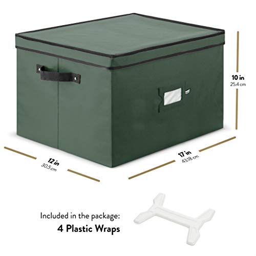 Zober Christmas Light Storage Box - Premium 600D Oxford, With 4 Plastic Light Storage Wraps, To Store Up To 800 Holiday Christmas Lights Bulbs, Reinforced Stitched Handles #TOP5