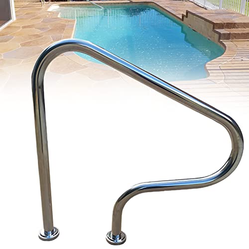Lsoiup Swimming Pool Rails for The Elderly, 304 Stainless Steel Swimming Pool Railings for Inground or Step, Pool Handrail with All Accessories