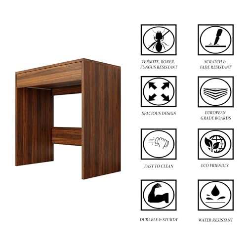 Image of VIKI Engineered Wood Computer Table, Study Table, Desks with Drawer for Adults /Students, Office Home | LUNGLEI | Brussel Walnut, 73W x 75H x 40D | 1 Year Warranty