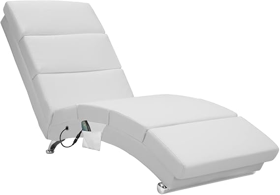 Casaria Casaria Fauteuil de Relaxation London avec Fonction Massage et Chauffage, Blanc