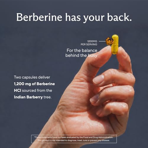 Image of Sunergetic Premium Berberine Supplement - 1200mg Per Serving - Berberine HCL Supplement Non-GMO - Immune Support- 60 Capsules