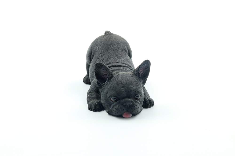 YNIYUJKL Mini Statue Tv Stand Decor Items For Living Room, Statue Ornaments Sculptures French Bulldog Model Playful Small Drum Tion Animal Dog Cute French Bull Car Decoration Pure Blac