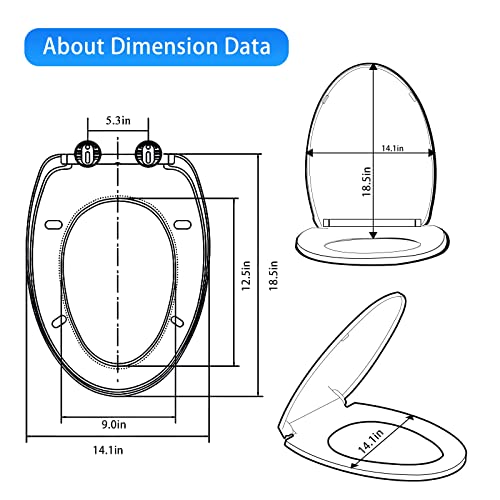 Muu Toilet Seat, Slow Close, White Heavy Duty Toilet Seat With Non-Slip Seat Bumpers Easy To Install & Clean Pp Material Replacement Toilet Seat Fits All Toilet Brands Elongated Toilets (Mu220-Pp) #TOP2