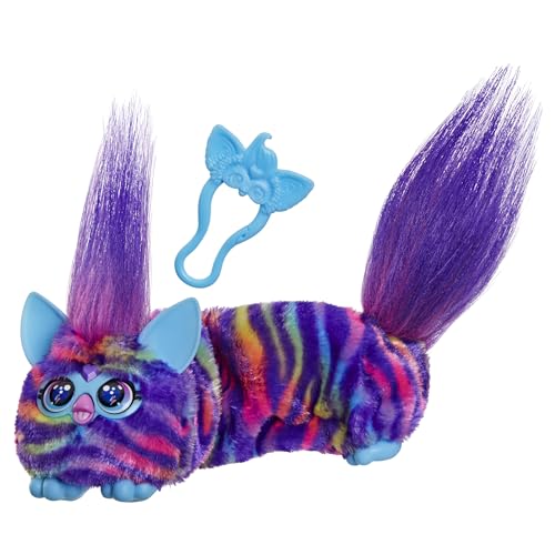Furby DJ Furblets Razz-Ma-Tazz Mini Electronic Plush Toy with Funny Stretchable Sound Effects & Music, Speaks Furbish, Rainbow Stripes by Furby - Used condition - US$10.47