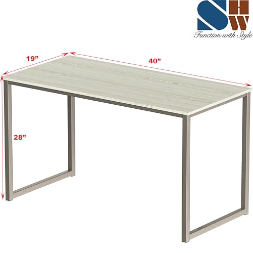 Image of SHW Mission 40-Inch Home Office Computer Desk, Maple