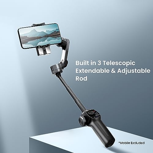 Image of Digitek (DSG-009F AI) 3 Axis Smartphone Gimbal with Wide Angle and AI Face Tracker - Telescopic Rods & External Microphone Support - Lightweight and Compatible with Smartphones