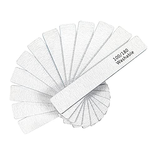 12 Pcs Double Sided Washable Nail File, 100/180 Grit Emery Board Filer For Acrylic And Natural Nails. #TOP1