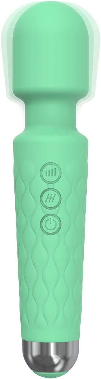 Handheld Cordless Personal Powerful Portable 8 Speeds 20 Vibration Mini Electric Massager Tool for Muscle Scalp Back Leg Waist Shoulder Head Arm Body Relaxtion - Green